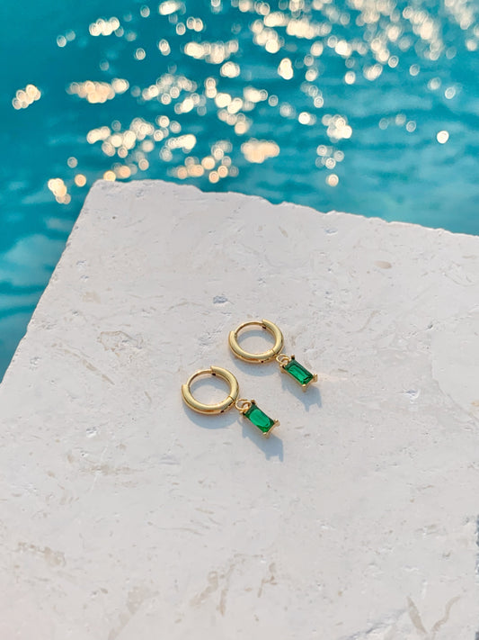 HARMONY GREEN DAINTY EARRINGS