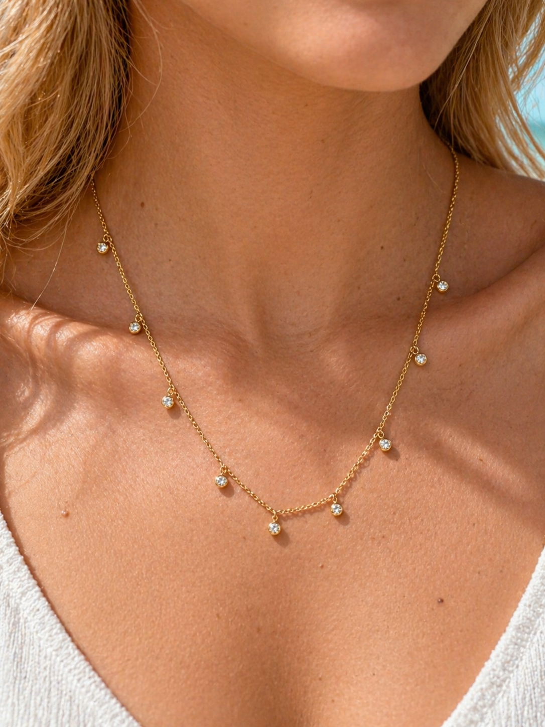 Alora Bobble Necklace waterproof 18K gold PVD necklace