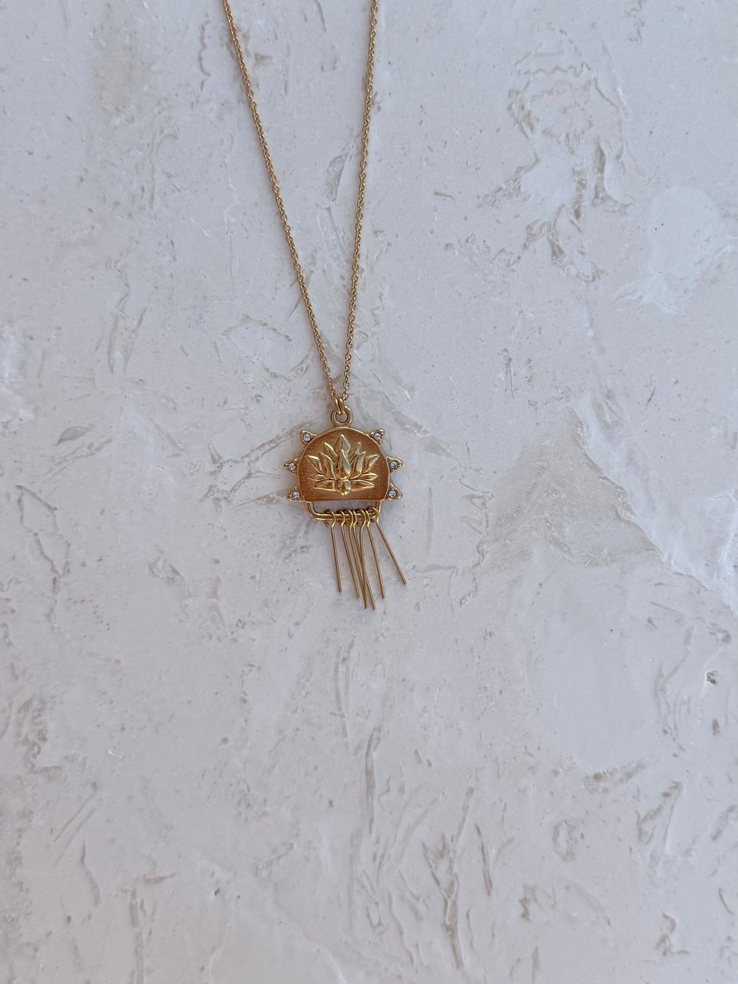 LOTUS DANGLE NECKLACE