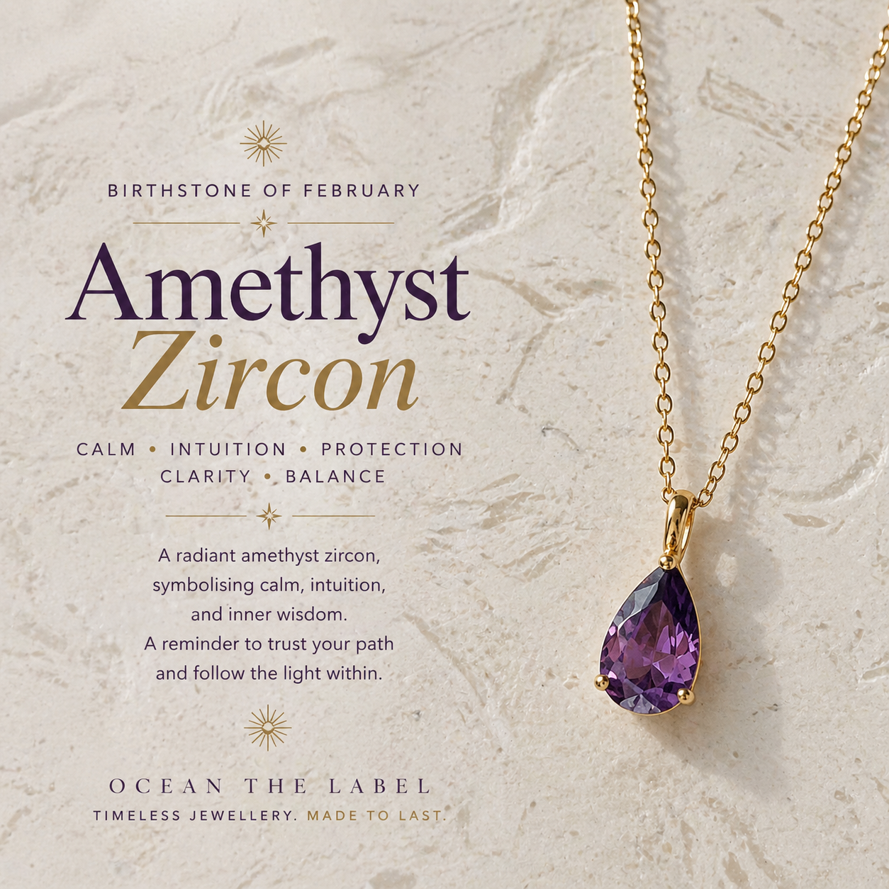 FEBRUARY BIRTHSTONE NECKLACE