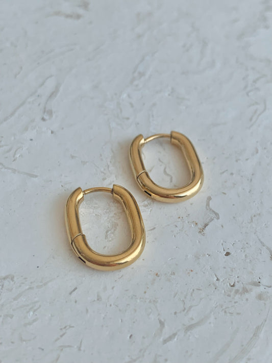 AURA OVAL HOOP EARRINGS