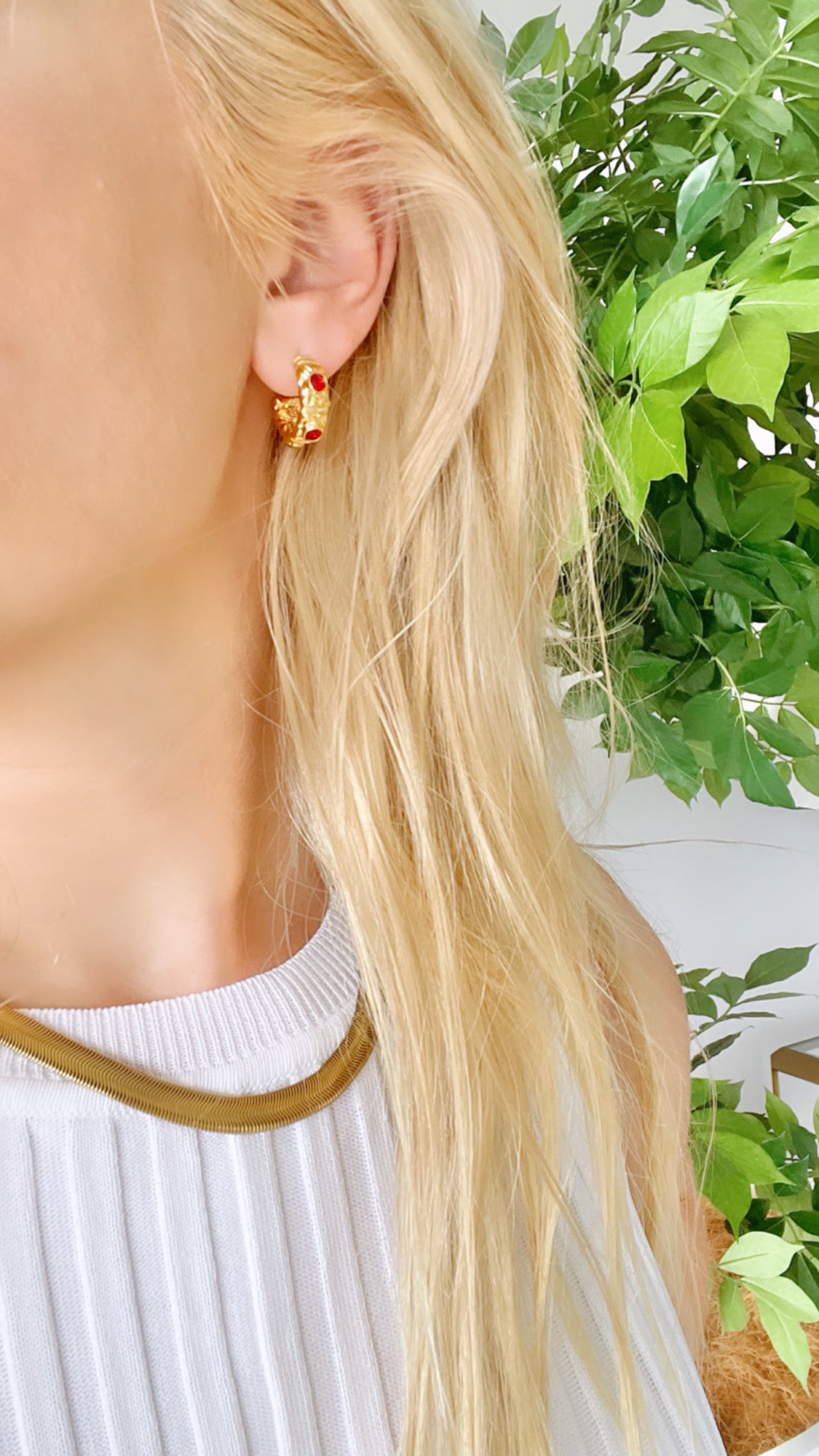 APHRODITE RED ZIRCONIA EARRINGS