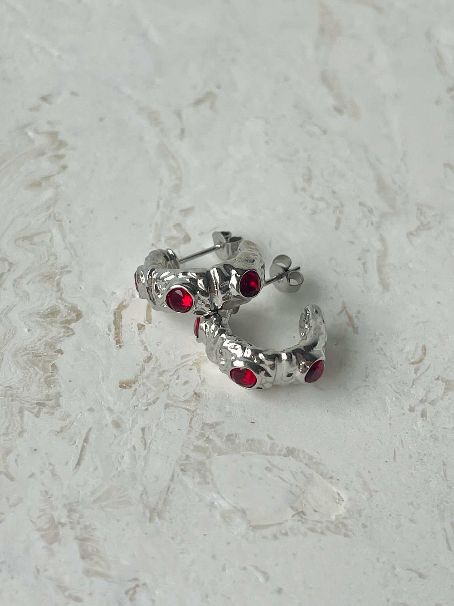 APHRODITE RED ZIRCONIA EARRINGS