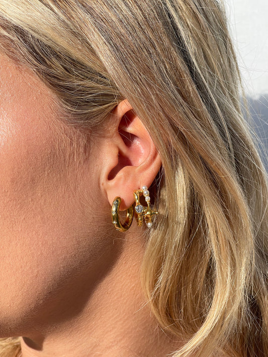 CHUNKY STARBURST HOOP EARRINGS