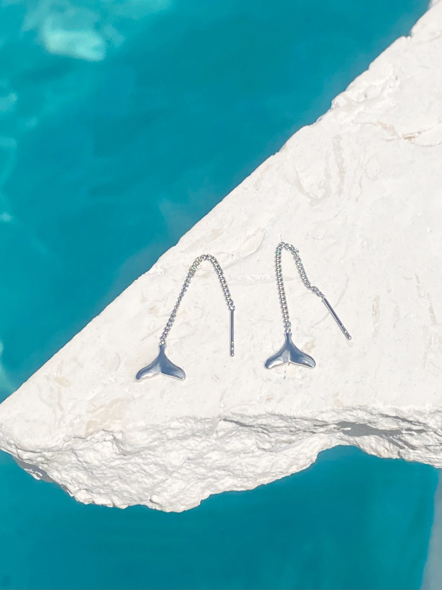 WHALE TAIL THREADER EARRINGS
