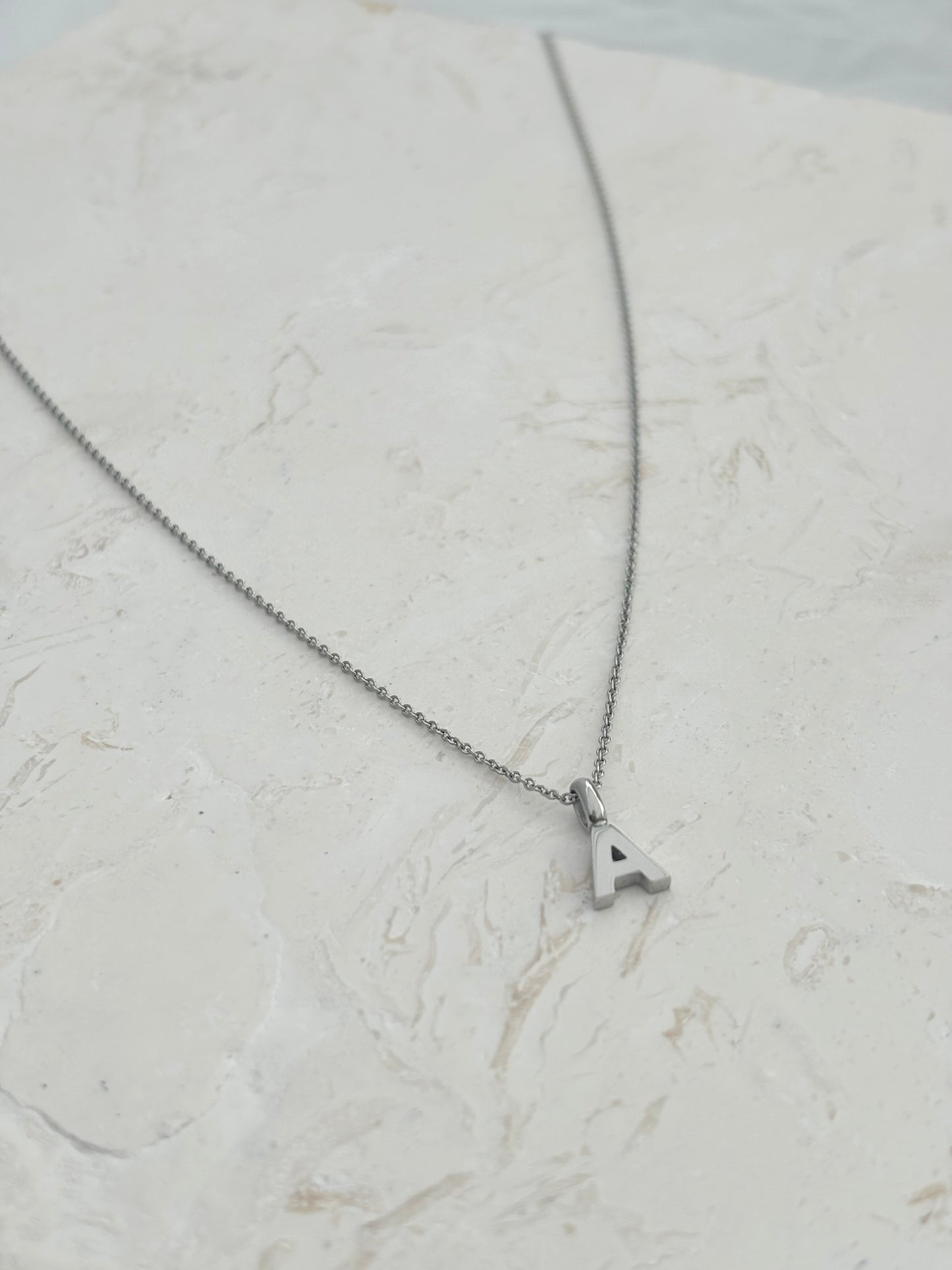 LETTER CHARM NECKLACE SILVER