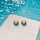TIANI GREEN HUGGIE HOOP EARRINGS