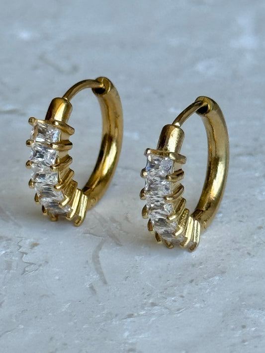 BAGUETTE MINI HOOP EARRINGS