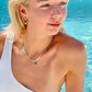 GREEN CRYSTAL HERRINGBONE CHAIN NECKLACE