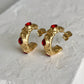 APHRODITE RED ZIRCONIA EARRINGS