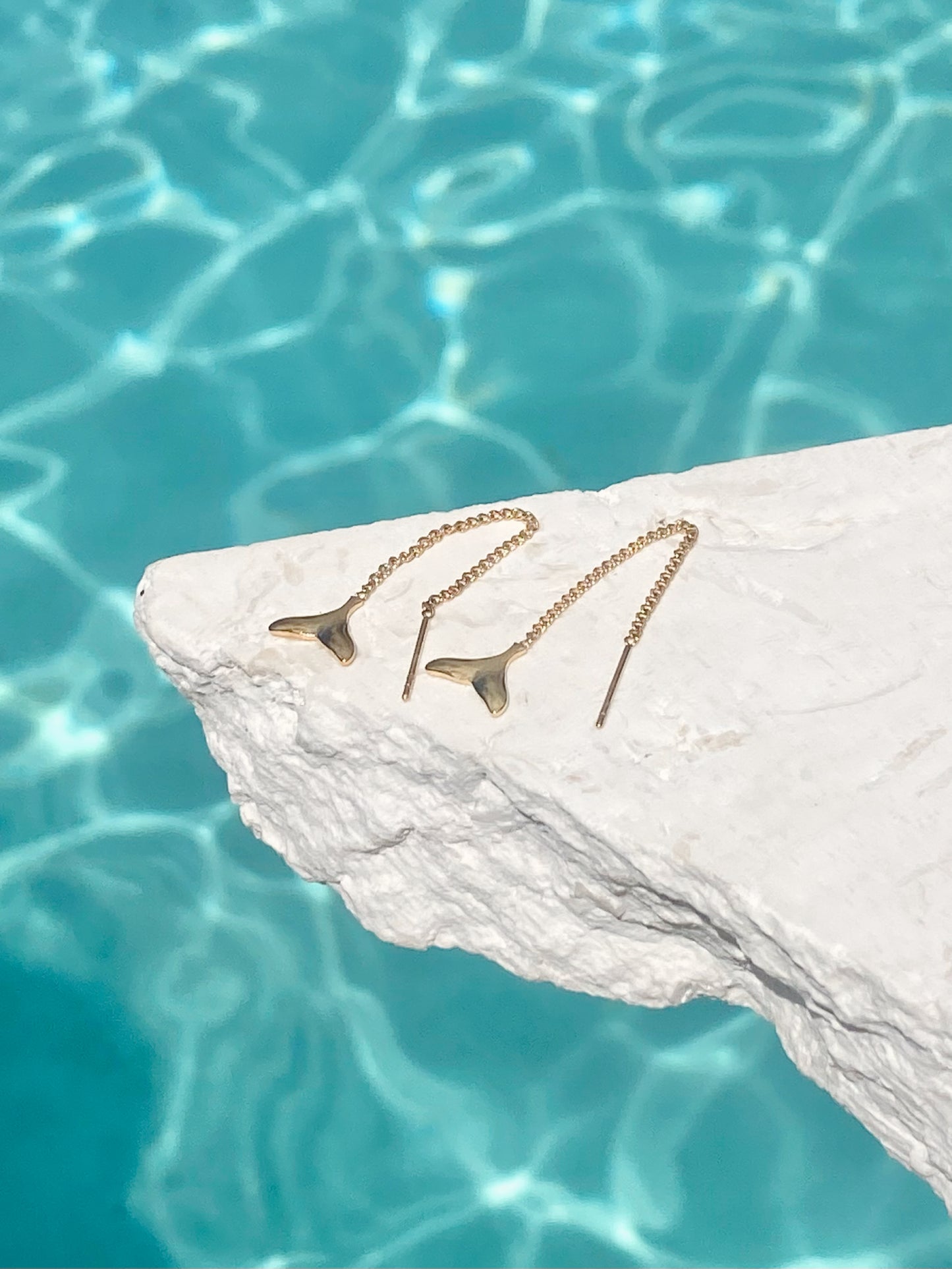 WHALE TAIL THREADER EARRINGS