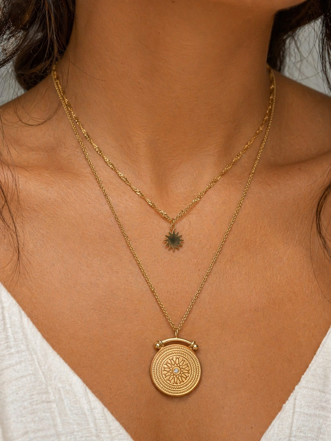 GOLD BEYOND THE SUN NECKLACE STACK
