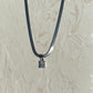 CRYSTAL HERRINGBONE CHAIN NECKLACE