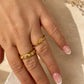 Gold palm tree ring, waterproof jewellery elegant design 