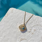 Gold necklace with a seaside inspired pendant, Gemstone Turquoise