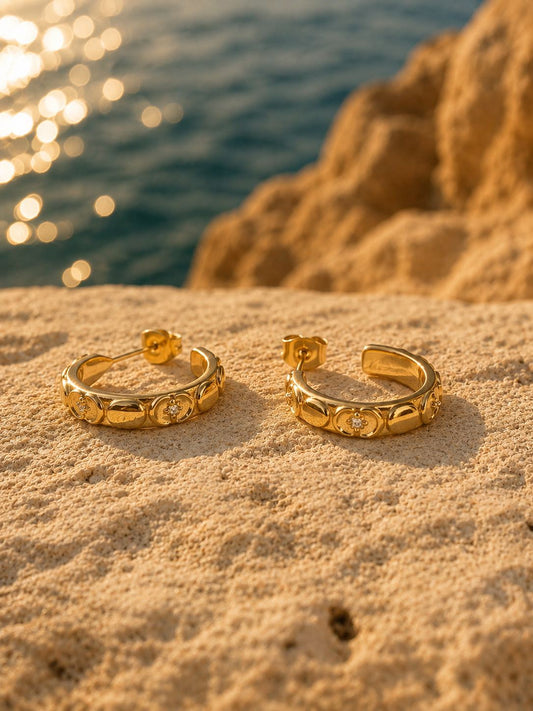 CRESCENT HOOP EARRINGS