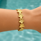 Flower Cuff waterproof stainless steel bracelet by Ocean The Label, adjustable floral cuff bracelet.