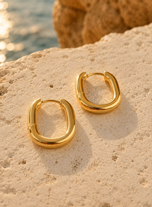 AURA OVAL HOOP EARRINGS