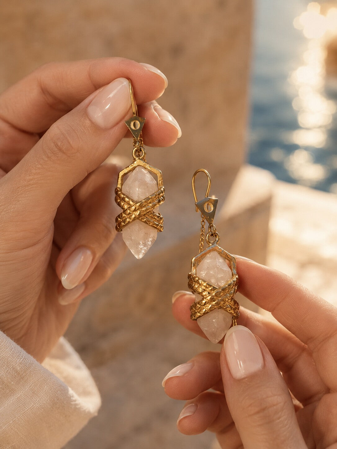 QUARTZ DROP EARRINGS