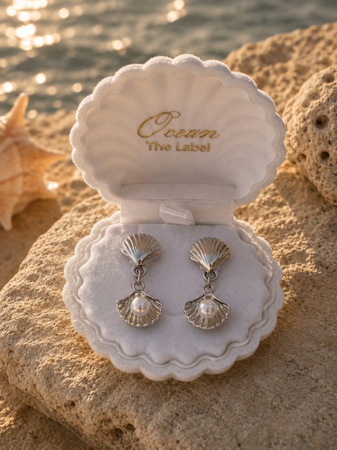 PEARL CLAM SHELL EARRINGS