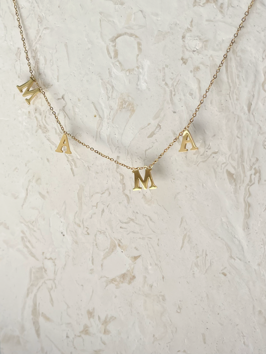 MAMA LETTER CHARM NECKLACE